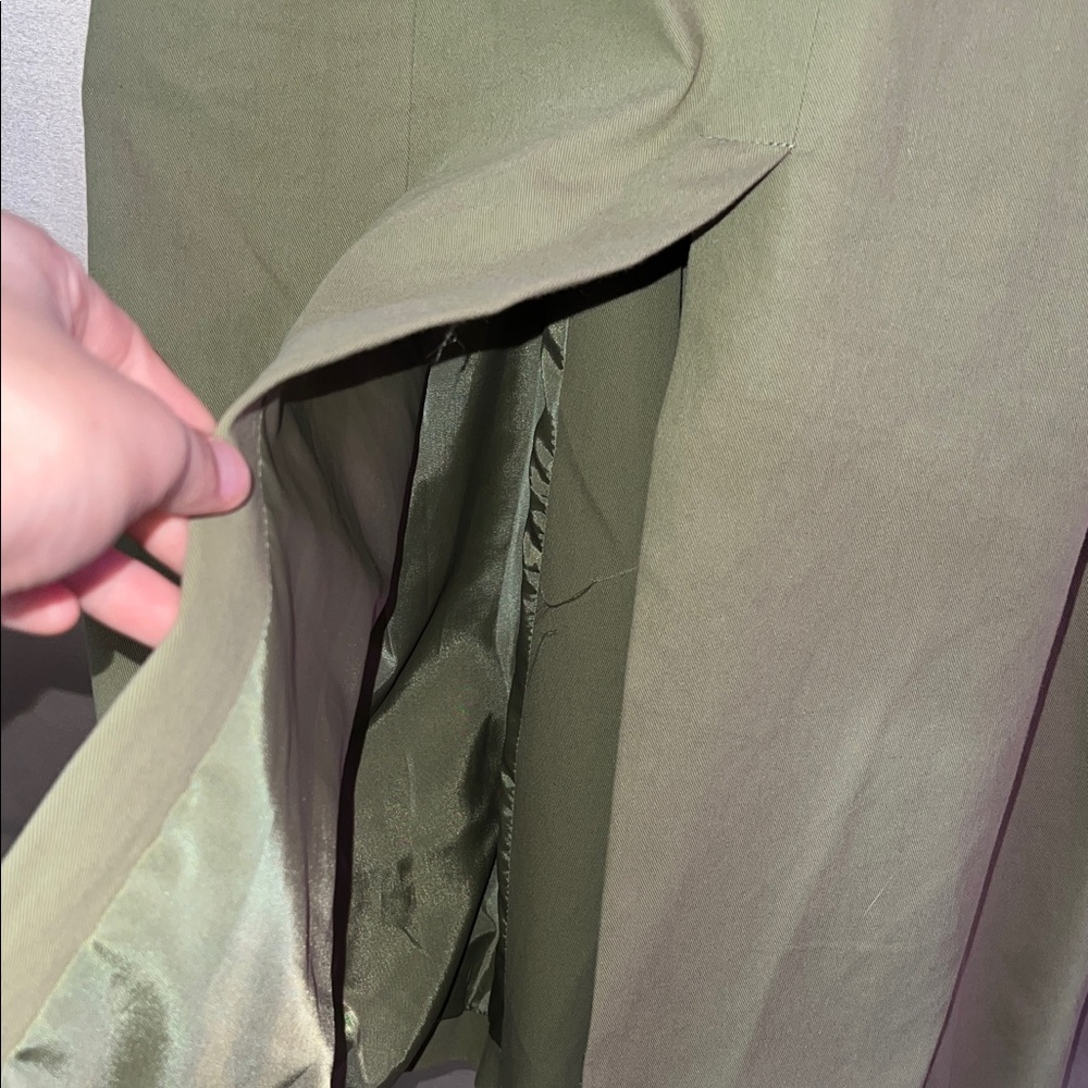 7 For All Mankind Olive Trench Coat - Picture 6 of 7